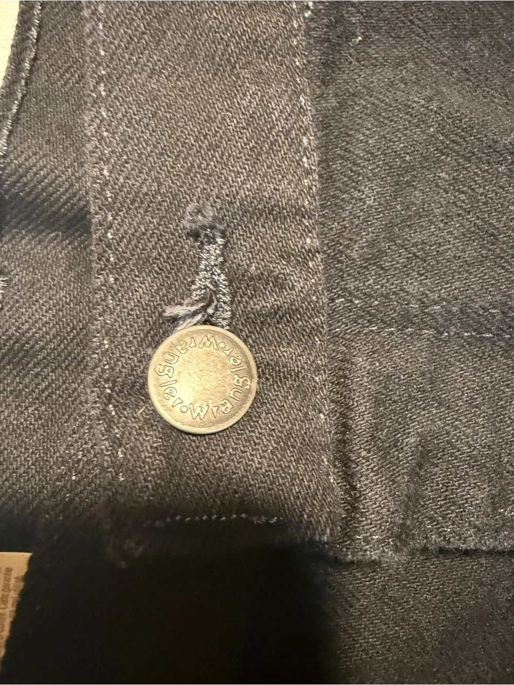 Wrangler Black Denim‎ Jeans with Metal Logo Button